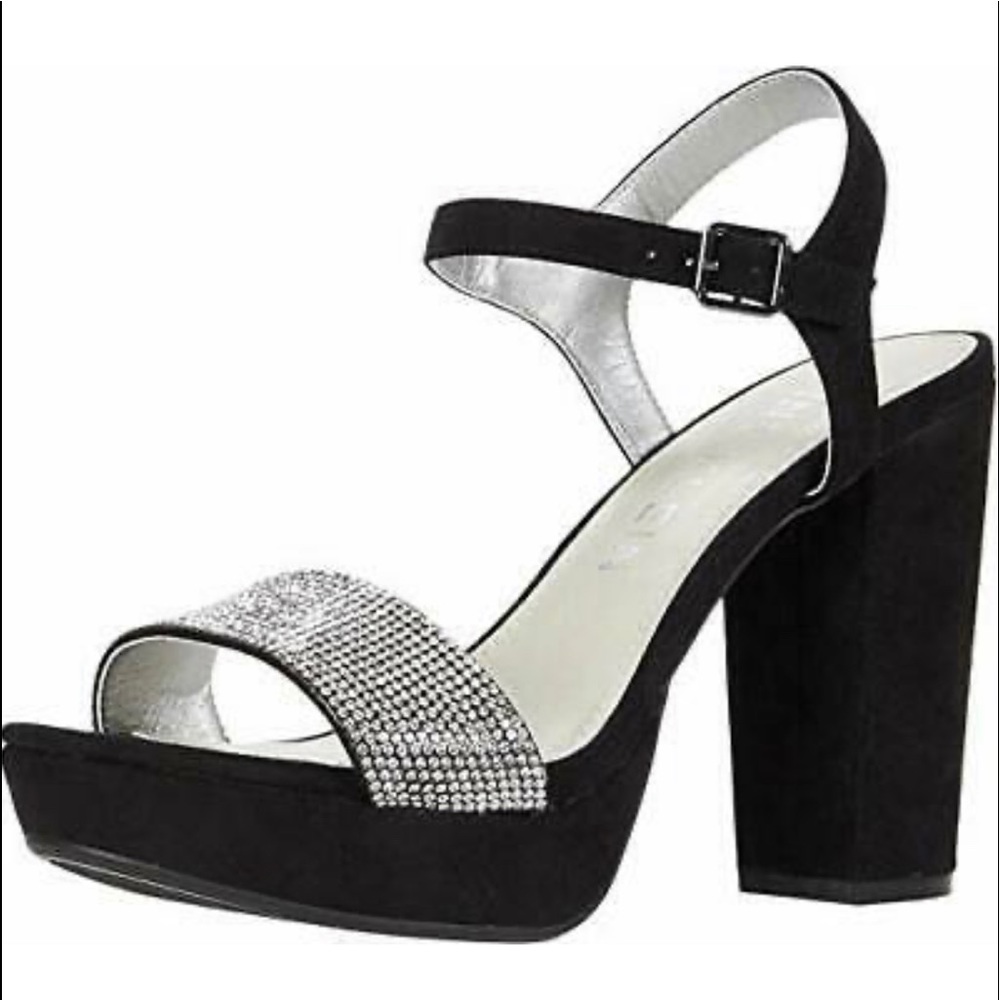 ANNE KLEIN Akleo Faux Crystal plataforma Black 6.5